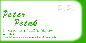 peter petak business card